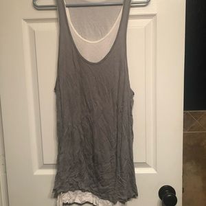 ( B.O.G.O. F R E E ) Long length slim fit lightweight layered tank top
